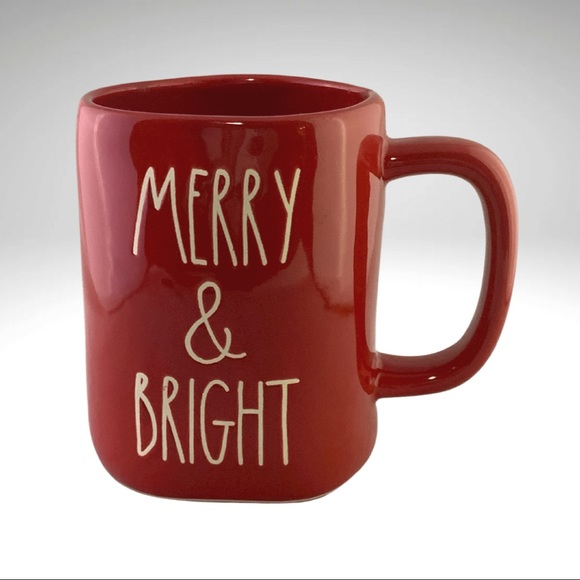 Rae Dunn Merry & Bright Red Ceramic Coffee Mug Large 20 oz - Picture 2 of 6